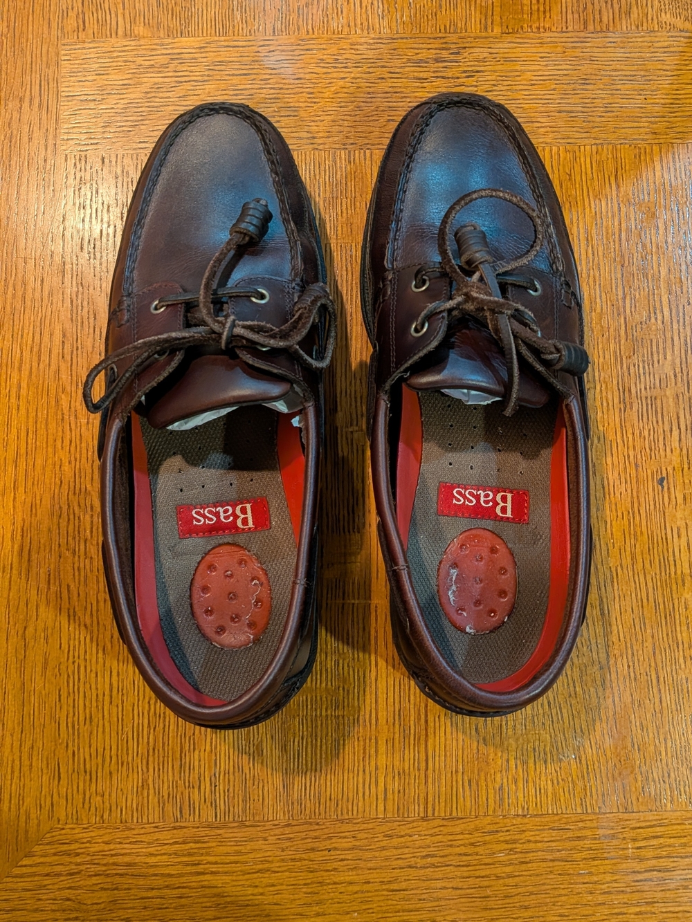 Bass Men's Dark Brown Leather HARRY II Boat Shoes